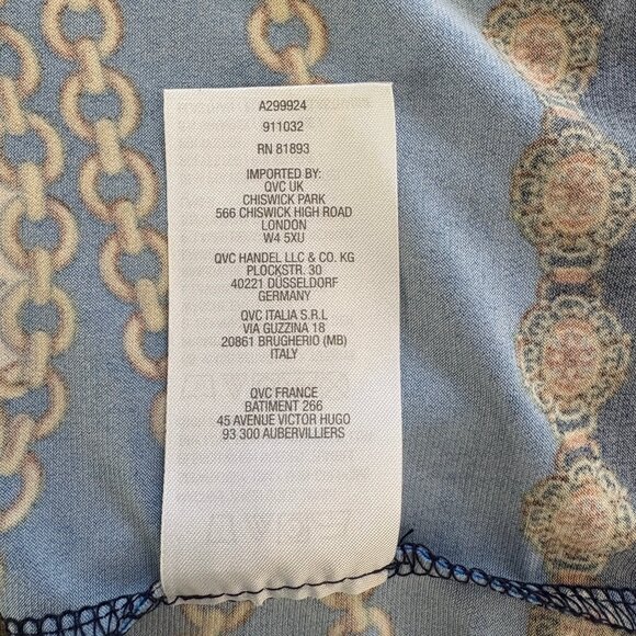 SUSAN GRAVER Baroque Print Liquid Knit Ruched Turtleneck Top - Picture 4 of 5